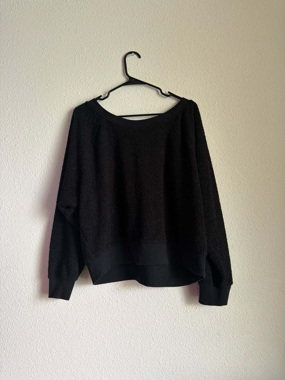 Victoria's Secret On Point Black Sherpa Crewneck Sweatshirt Size XL